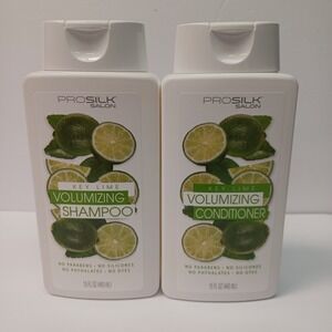 2pk PRO SILK SALON KEY LIME VOLUMIZING SHAMPOO CLARIFYING MOISTURIZING HAIR 15oz